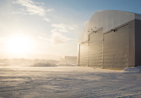 Champion Hangar Doors for extreme cold weather arctic conditions